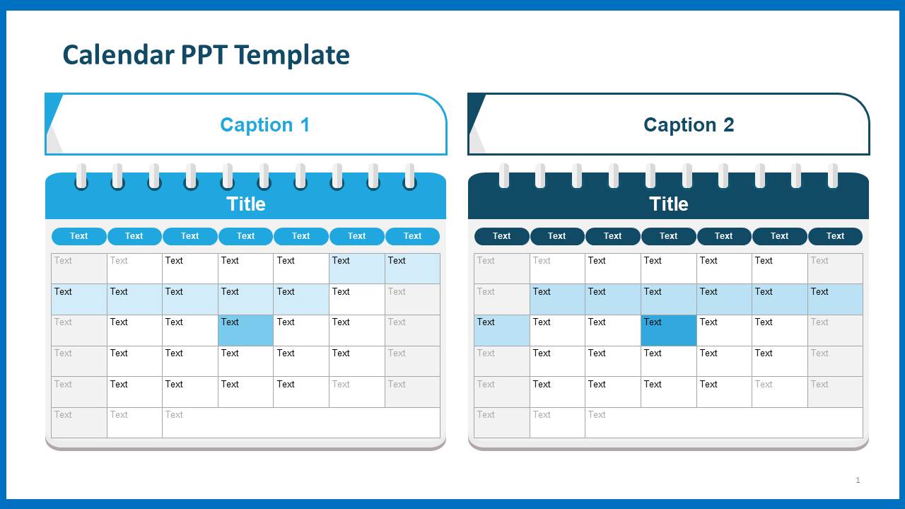 Buy Calendar PPT Template Presentation With Two Node